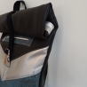 Rucksack VARO aus Kunstleder und Kork, türkis/silber