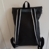 Rucksack VARO aus Kunstleder und Kork, türkis/silber