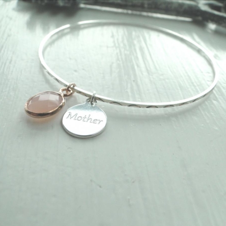 Armreif MOTHER Rosa Chaldeon Silber Bicolor