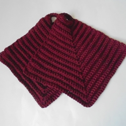 Gehäkelte Topflappen 2er Set aus dunkelroter BW,ähnlich Schulgarn