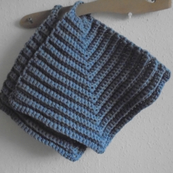 Gehäkelte Topflappen 2er Set aus blauer BW,ähnlich Schulgarn