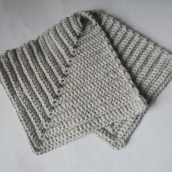 Gehäkelte Topflappen 2er Set aus hellbrauner BW,ähnlich Schulgarn