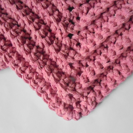 Gehäkelte Topflappen 2er Set aus rosa/altrosa BW, ä. Makramee