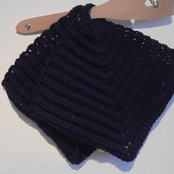 Gehäkelte Topflappen 2er Set aus dunkelblauer BW, ä. Makramee