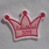Applikation/Aufnäher Krone Schulkind mit akt. Jahreszahl