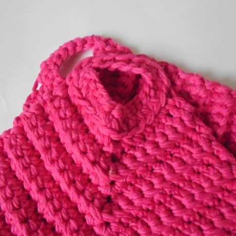 Gehäkelte Topflappen 2er Set aus pinker BW,ähnlich Schulgarn