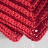 Gehäkelte Topflappen 2er Set aus roter BW, ä. Makramee