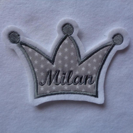 Applikation/Aufnäher Krone mit Wunschnamen/text