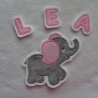 Applikation/Aufnäher süsser  Elefant wahlweise mit Buchstaben