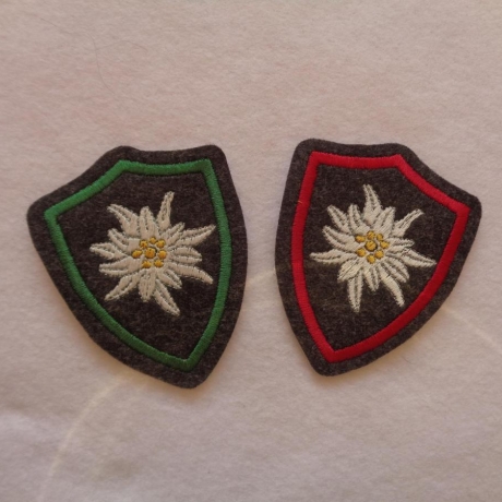 Applikation/Aufnäher Wappen mit gest. Edelweiss, Edelweisswappen