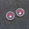 Applikation/Aufnäher Mini-Button Pilz 2-er-Set