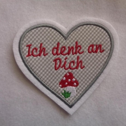 Aufnäher/Applikation Herz - Ich denk an Dich Aufnäher/Applikation Herz - Ich denk an Dich
