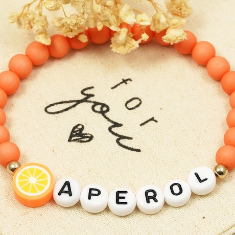 Perlenarmband Aperol, Freundschaftsarmband, Geschenk, Boho Hippie