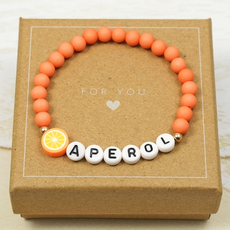 Perlenarmband Aperol, Freundschaftsarmband, Geschenk, Boho Hippie