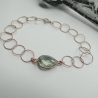 Armband rosévergoldet grüner Quarz