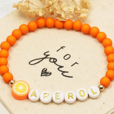 Perlenarmband Aperol, Freundschaftsarmband, Geschenk, Boho Hippie