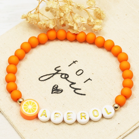 Perlenarmband Aperol, Freundschaftsarmband, Geschenk, Boho Hippie