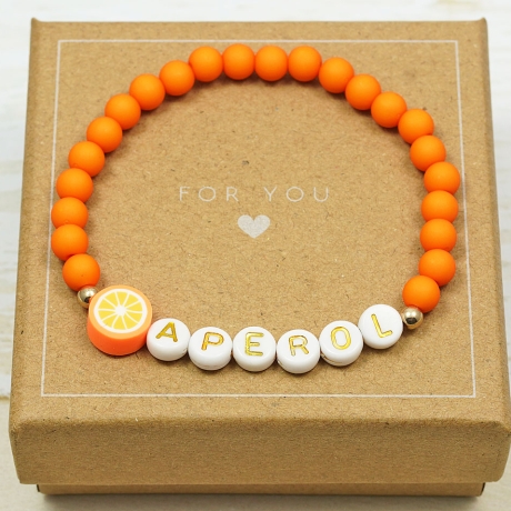 Perlenarmband Aperol, Freundschaftsarmband, Geschenk, Boho Hippie