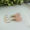 Ohrringe Pink Chalcedon Briolette vergoldet Wire wrapped