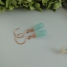 Ohrringe Aqua Chalcedon Briolette rosévergoldet Wire wrapped
