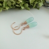 Ohrringe Aqua Chalcedon Briolette rosévergoldet Wire wrapped