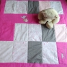 Krabbeldecke Storch, Patchwork, Kuscheldecke, Tagesdecke