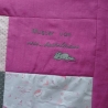 Krabbeldecke Storch, Patchwork, Kuscheldecke, Tagesdecke