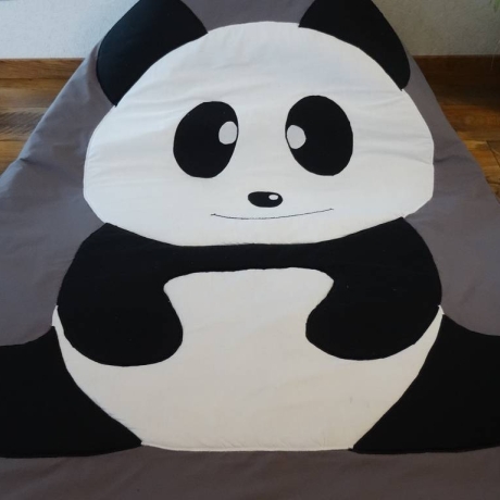 Krabbeldecke Panda, Patchwork, Kuscheldecke, Tagesdecke