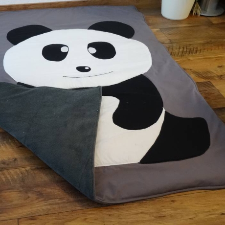 Krabbeldecke Panda, Patchwork, Kuscheldecke, Tagesdecke