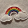 Applikation/Aufnäher Regenbogen mit Wolken