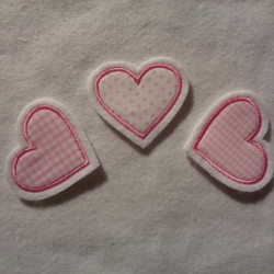Applikation/Aufnäher Herzchen-Trio