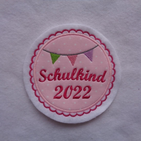 Applikation/Aufnäher Schulanfang m. aktueller Jahreszahl 2024