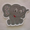 Applikation/Aufnäher süsser kleiner Elefant sitzend