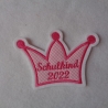 Applikation/Aufnäher Krone Schulkind mit akt. Jahreszahl