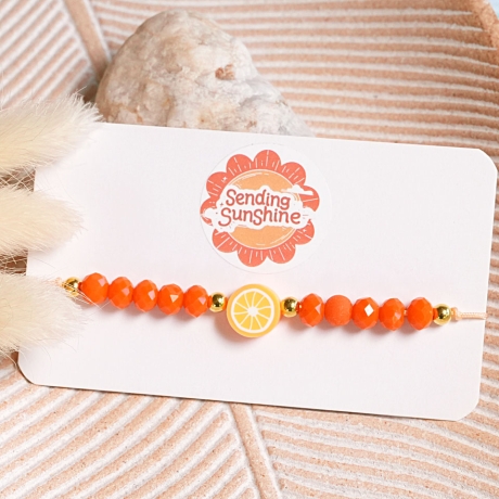 Armband mit Orange, Aperol, Freundschaftsarmband, Perlenarmband