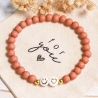 Smiley Armband mit Herz, Perlenarmband, Freundschaftsarmband