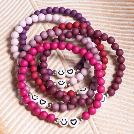 Smiley Armband, Perlenarmband, Freundschaftsarmband, Geschenk