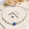 Evil Eye Makramee-Armband, Freundschaftsarmband, Perlenarmband