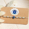 Evil Eye Makramee-Armband, Freundschaftsarmband, Perlenarmband
