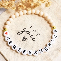Perlenarmband Herzensmensch, Freundschaftsarmband, Mutmacher