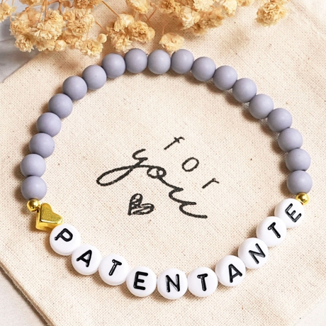 Perlenarmband Patentante, Freundschaftsarmband, Geschenk, Taufe