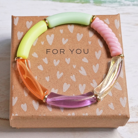 Tubeperlen Armband, bunt, Armreif, Röhrenperlen, Festival