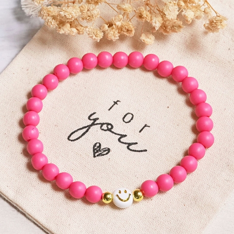 Smiley Armband, Perlenarmband, Freundschaftsarmband, Geschenk