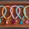 Perlenarmband Katsuki, Heishi, Herz, Quaste, Neon, Hippie, Boho