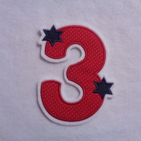 Applikation/Aufnäher Zahl/Geburtstagszahl  1 - 9