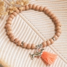 Perlenarmband Dackel Quaste Holzperlen, Geschenk, Hundeliebhaber