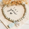 Armband Hundepfote, Quaste & Holzperlen, Geschenk, Hundeliebhaber