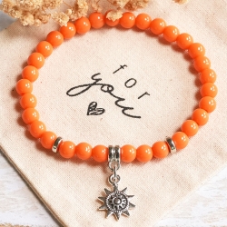 Perlenarmband Sonne Orange – Glücksarmband & Freundschaftsarmband