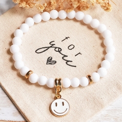 Smiley Perlenarmband – Freundschaftsarmband, Geschenk Boho Hippie