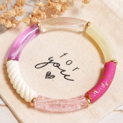 Buntes Boho Armband aus Röhrenperlen – Armreif Handmade, Festival